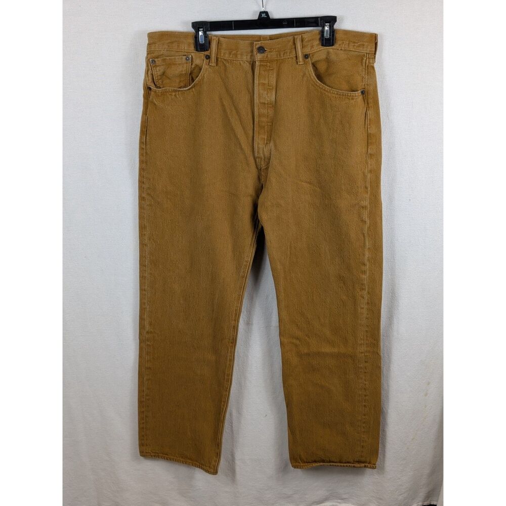 Levi's 501xx Button Fly Jeans Mustard Yellow Men's Size 40x34